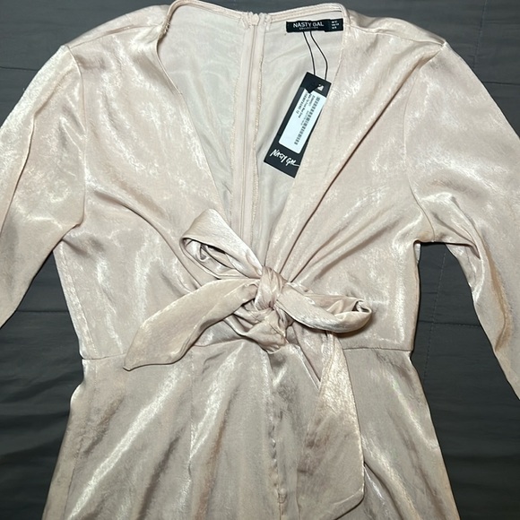 Satin Tie Front Maxi Dress - Picture 1 of 3